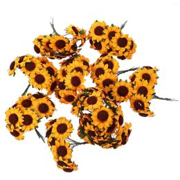 Fleurs décoratives 100 pcs Simulate Sunflower Decorations Party Artificial Wedding Favors Simulation Paper Prop