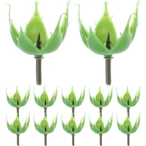 Fleurs décoratives 100 pièces porte-fleurs de savon matériel artisanal en plastique sépales verts calices artificiels faux bricolage cadeau pour les amis