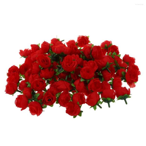 Flores decorativas 100 X cabeza de flor artificial rosas Deco rosetas DIY boda fiesta bautismo