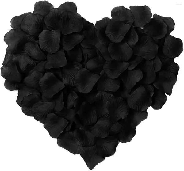 Flores decorativas 1000 PCS Flor de seda artificial Pétalos de rosa negra para la fiesta de bodas Decoración nupcial