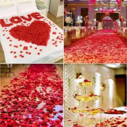 Fleurs décoratives 1000 pcs Red Artificiel Silk Rose Petals Engagement proposition de mariage décor de mariage