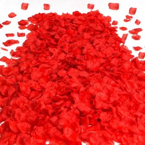 Fleurs décoratives 1000pcs Pétales de fleurs artificielles Rose Rose Faux Silk pour la soirée romantique Night Party Saint-Valentin Fourniture de décoration