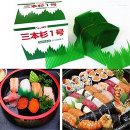 Fleurs décoratives 1000pcs / boîte Gree Leaf de great japonais Sushis Decoration Feuilles d'herbe Créative Creative Plastic Sashimi Decor Tools