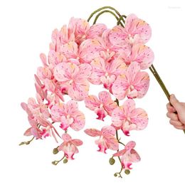 Fleurs décoratives 100CM fleur d'orchidée papillon artificielle 9 têtes orchidées de papillon colorées fausse décoration de fête de mariage pour la maison bricolage Vase
