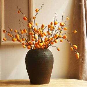 Fleurs décoratives 100 cm Artificiel Loquat Fruit Branch Floral Ornement Home Decoration Accessoires Noël
