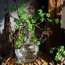 Fleurs décoratives 100cm, plante artificielle japonaise, horloge suspendue, feuille verte, cheval en bois, accessoires de décoration pour la maison