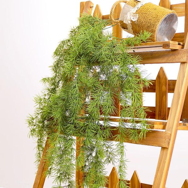 Fleurs décoratives 100 cm plantes artificielles guirlande de pin couronne rotin fausses vignes brindilles d'arbre suspendus bouquet de feuilles vertes en soie mariage à la maison