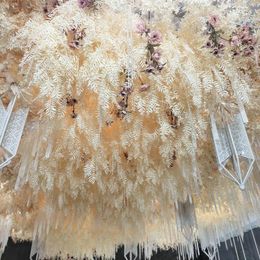 Flores decorativas 100 cm hierba de escarcha artificial colgante decoración de la boda escenario telón de fondo fiesta decoración del hogar plástico brumoso flor falsa