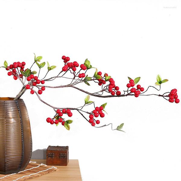 Fleurs décoratives 100 cm faux fruits baies Simulation plante rouge acacia haricot bouquet artificiel grenade cerise bouquet étamine Berr