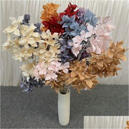 Flores Decorativas 100 Cm Buganvilla De Seda Flores De Cerezo Falsas Artificiales Arreglos Florales De Ciruelo Decoración Para El Hogar Boda De Navidad Dh56V