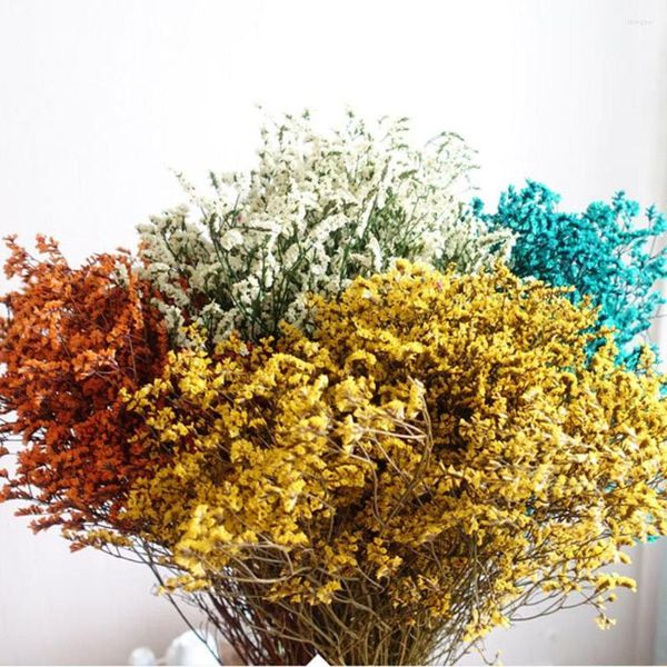 Flores decorativas 100g Crystal Grass Natural Real Dry Flower Bouquet Boho Home para la decoración de la boda Presente Diy Artificial Valentine's