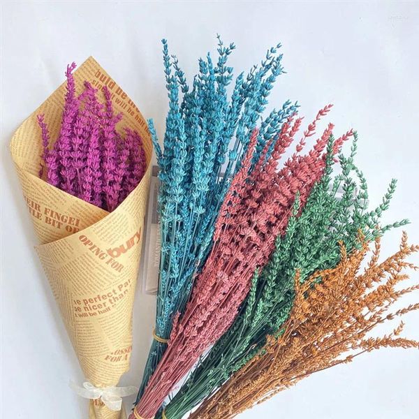 Flores decorativas 100g Provenza Flor de lavanda natural seca para decoración del banquete de boda Accesorios de decoración del hogar San Valentín