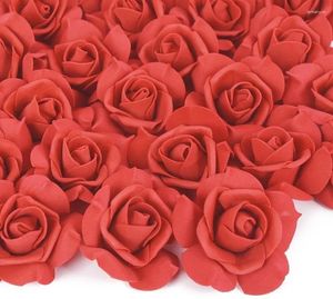 Decoratieve bloemen 100 stuks 3,34 inch kunstrozen bloemhoofdjes stemloze nep-roos voor doe-het-zelf ambachtelijke bruiloft baby shower cake party home decor