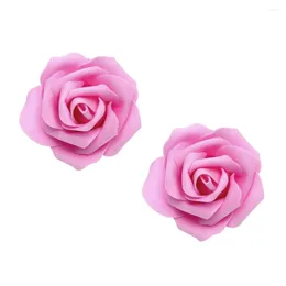 Fleurs décoratives 100 pièces tête de fleur de Rose artificielle beau décor pour fête de mariage anniversaire (Rose 6 cm)