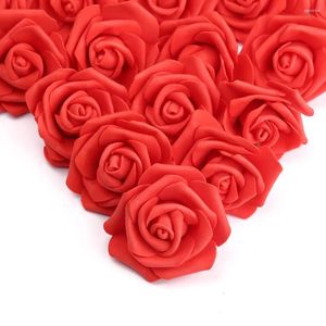 Fleurs décoratives 100pcs roses artificielles Real Looking Fake Rose for Diy Wedding Bouquets Centres de table Arrangements Party Decoration Home