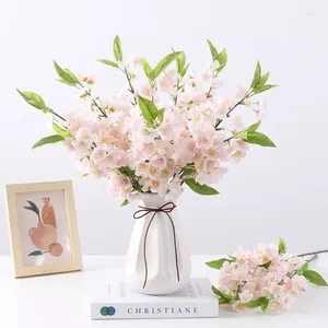 Fleurs décoratives 100pcs Cherry Blossom Branch 52cm Pink Spring Home Decoration Wedding Artificial Flower Floral Event Party Affichage -