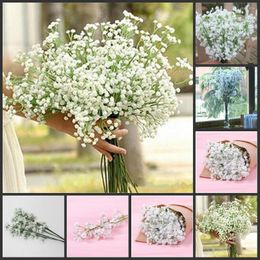 Fleurs décoratives 100 pièces/lot Gypsophila soie bébé souffle artificielle fausse plante maison décorations de fête de mariage fournitures