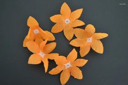 Fleurs décoratives 100pcs / lot de haute qualité Fabriqué 58 25 mm Blossom de fleur Forsytia Tête de fleur adaptée à une ampoule LED / riz 3 mm 4 couleurs
