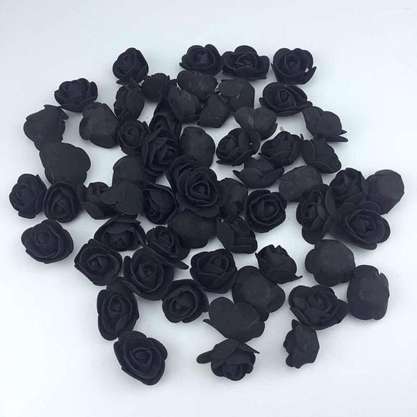 Flores decorativas 100pcs simulación de espuma flor negra rosa artificial fiesta de boda decoración guirnal