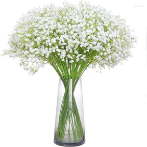 Decoratieve Bloemen 108Koppen 60cm Witte Kunstmatige Bruiloft DIY Boeket Decoratie Arrangement Plastic Baby's Adem Nep Bloem Home Decor