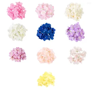 Fleurs décoratives 10bag Amosphère de mariage rêveur avec simulation La couleur de la tête de l'hortensia est brillante et en tissu élevé E56 Champagne