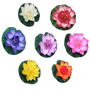 Decoratieve bloemen 10 cm kunstmatig water drijvende lotus bloem lelie levensechte micro landschap aquarium patio tuin zwembad vijver decoratie