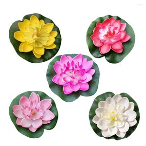 Decoratieve bloemen 10 cm leliekussentjes voor vijvers water kunstmatige planten bloem drijvende vijver nep lotus decoratie