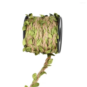 Fleurs décoratives 10m simulation feuilles vertes corde de tissage bricolage d'anniversaire de mariage décoration artisanat de rotin emballage bouquet de bouquet