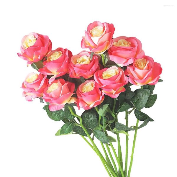 Fleurs décoratives 10 rapports / lot Roses éblouissantes pour la décoration intérieure - Apportez la vie à n'importe quelle pièce avec ces belles roses sont très