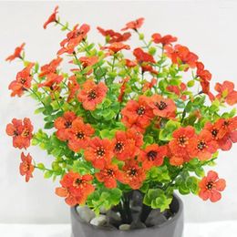 Decoratieve bloemen 10Pack/veel realistisch uiterlijk kunstmatig voor buitenruimte geen fade faux planten elegant rood