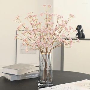 Fleurs décoratives 10pc Couleurs d'automne artificielles Baby's Breath Floral Wedding Decor Fake Gypsophila Bouquet Home Party Favor Design