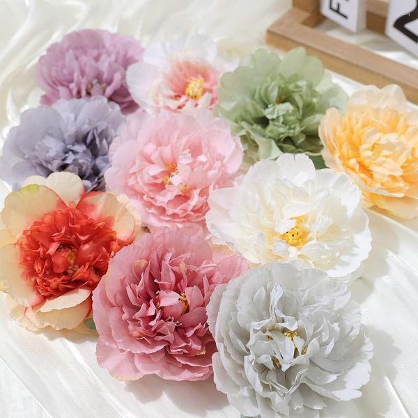 Fleurs décoratives 10 pièces têtes 8CM artificielle PE mousse Rose mariée Bouquet fleur pour fête de mariage Scrapbooking bricolage