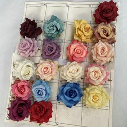 Fleurs décoratives 10Pc Simulation Rose Tête DIY Fleur Mur Mariage Fond Décoration Mariage Arche Arrangement Guirlande Fête Décor À La Maison