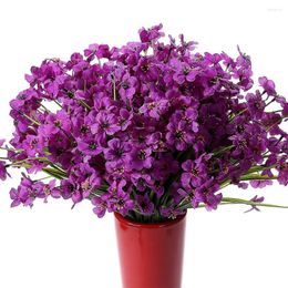 Decoratieve bloemen 10 stks 18 trossen kunstmatige violette bloemmateriaal anti-ultraviolet geschikt voor binnen buitentuin bloempot raam