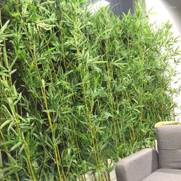 Decoratieve bloemen 10 stks 1m 120 cm gesimuleerde bamboe nep groen plant kunstmatige landschap binnenschermartition decoratie