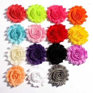 Flores decorativas 10 UNIDS 2.6 '' 15 Colores Artificial Suave Shabby Gasa Deshilachada Decoraciones Ramo de Tela para Boda Novia Guirnalda Hogar