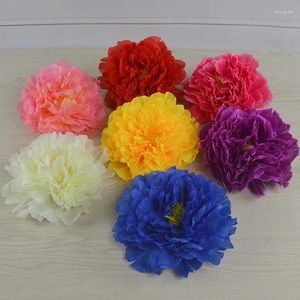 Decoratieve bloemen 10 stcs 20 cm kunstmatige pioen bloemkoppen diy Valentijnsdag bal bruiloft bruids slinger place pography props nep