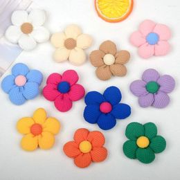 Flores decorativas 10 piezas de 5.5 cm Color 3d Algodón relleno de algodón Cabello de flores de la flor Zapatillas Cañas Accesorios Swear