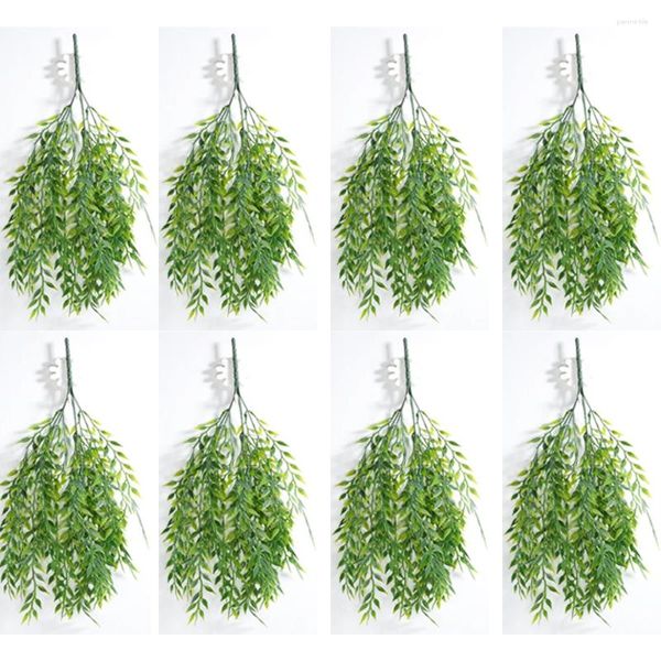 Fleurs décoratives 10pcs 50 cm Willow artificiel Branches de rotin à la maison Décor de salon du plafond Plante de simulation en plein air en plein air