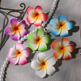Fleurs décoratives 10pcs 5cm Hawaiian plumeria pe mousse artificielle fleur bricolage couronne de coiffure