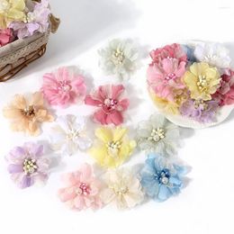 Decoratieve bloemen 10 stks 7cm kunstmatige bloem rozen onwaar kamer decor bruiloft diy bruids ambacht decoratie accessoires