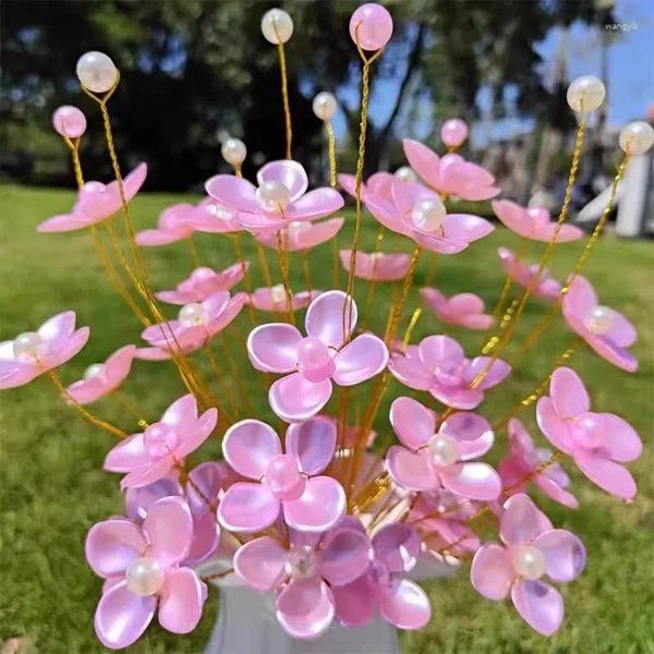 Fleurs décoratives 10pcs Perles artificielles Bouquet Fausse plante pour vase à domicile décor de Noël Ornements d'arbre