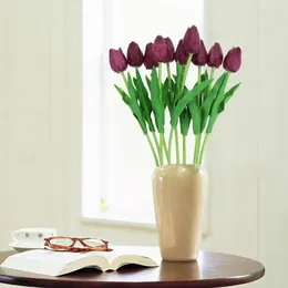Fleurs décoratives 10pcs Bouquet artificiel Ornement Gift Mini Simulation Tulip Decor Supplies for Christmas Family Garden