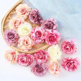 Fleurs décoratives 10pcs artificielle mariée fête de mariage à la maison décor box festival intérieur belle artisanat rose tête bricolage couronne de bricolage