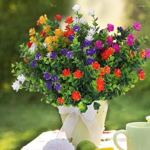 Fleurs décoratives 10 pièces Faux artificiels pour jardinières extérieures réaliste résistant aux UV verdure Faux pivoine vigne fête de mariage