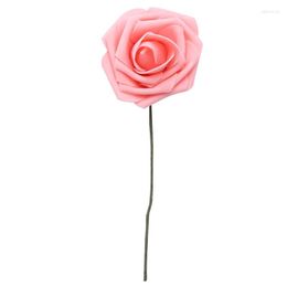 Fleurs décoratives 10 pièces fleur artificielle mousse Rose mariage demoiselle d'honneur Bouquet de mariée décor de fête Rose clair