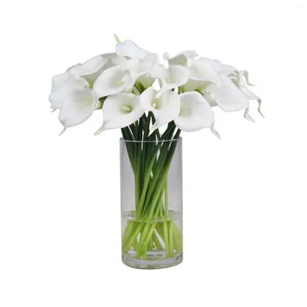 Fleurs décoratives 10pcs Fleur artificielle Plastic Bouquet élégant Bouquet léger portable Mini bricolage Floral Live Like Fake Calla Lily Wedding