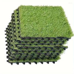 Decoratieve bloemen 10-stks kunstmatige gras grasgassen in elkaar grijpend systeem eenvoudig gesneden doe-het-zelfontwerp perfect voor tuindecoratie balkon huisdiermat