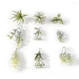 Fleurs décoratives 10pcs feuilles artificielles de mariage fleur de poitrine phénix de la queue d'herbe de pins à la main décoration bricolage accessoires