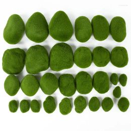 Fleurs décoratives 10pcs mousse artificielle fausse pierre simulation plante galet vert pour la maison jardin paysage décoration rock mariage bricolage